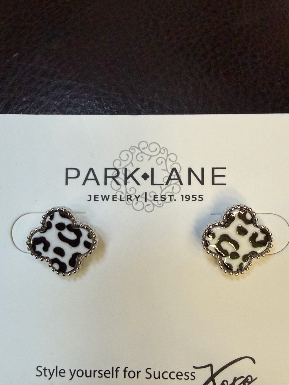 White Leopard “LANA”  Stud Earrings by Park Lane